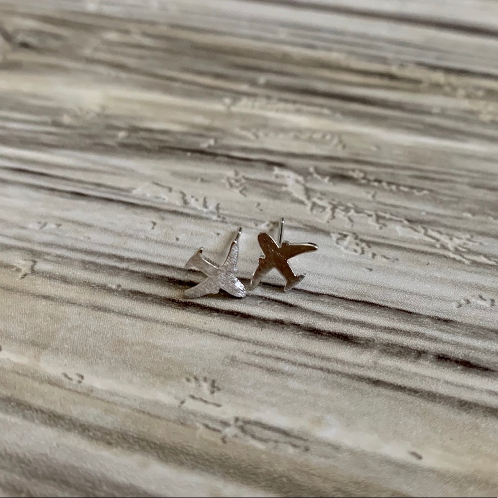 S925 Airplane Earrings